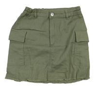 Khaki riflová cargo sukně H&M