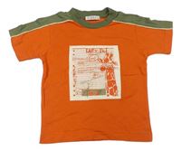 Oranžovo-khaki tričko s potiskem George