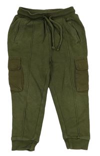 Khaki cargo tepláky Tu