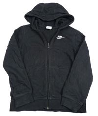 Černá propínací mikina s logem a kapucí Nike