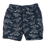 Tmavomodré teplákové kraťasy s dinosaury Primark