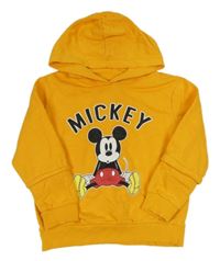 Hořčicová mikina s Mickeym a kapucí C&A