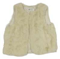 Béžová kožešinová podšitá vesta H&M