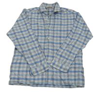 Šedo-modrá kostkovaná košile