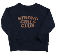 Tmavomodrá mikina s nápisem