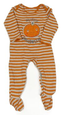 Oranžovo-šedý pruhovaný overal s dýní George