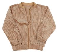 Starorůžová plisovaná sametová propínací mikina