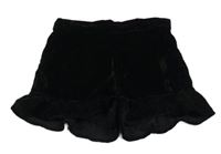 Černé sametové kraťasy s kanýry River Island