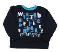 Tmavomodrá lehká mikina s nápisem