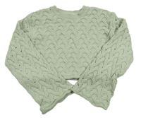 Světlezelený vzorovaný crop svetr River Island