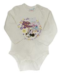 Nové - Bílé body s Minnie a květy Disney