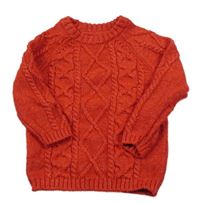 Červený melírovaný svetr H&M