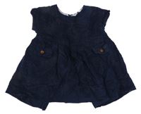 Tmavomodré manšestrové šaty Jacadi