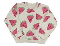 Smetanová oversize mikina s melouny Matalan