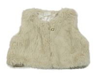 Béžová kožešinová podšitá vesta H&M