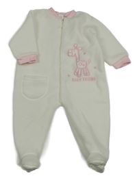 Smetanový fleecový overal s žirafou C&A