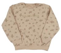 Růžová květovaná mikina s nápisem C&A