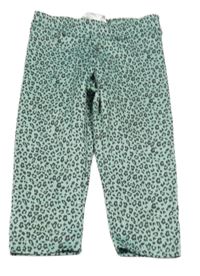 Mátové sportovní funkční capri legíny s leopardím vzorem Active Touch