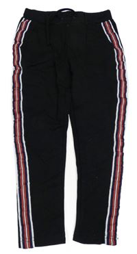 Černé teplákové chino kalhoty s pruhy Name it