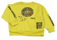 Žlutá mikina s Pokéballem z překlápěcích flitrů a Pikachu