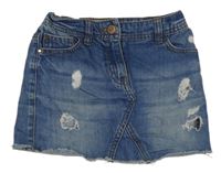 Modrá riflová sukně s prošoupáním Next