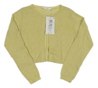 Nové - Žluté třpytivé svetrové propínací bolerko M&S