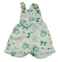 Mátové laclové kraťasy s mašlemi