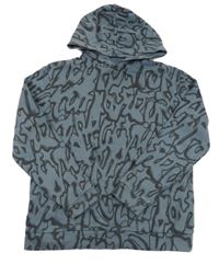 Modrošedá vzorovaná mikina s kapucí H&M