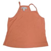 Korálový žebrovaný crop top Manguun