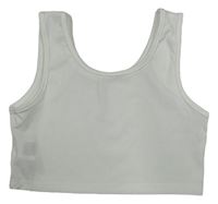 Smetanový žebrovaný crop top