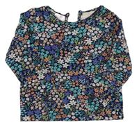Tmavomodro-barevné květované triko Debenhams