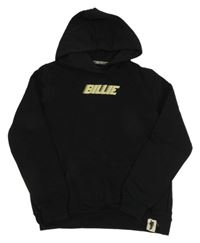 Černá mikina s nápisem a kapucí 