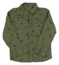 Khaki košile s dinosaury 