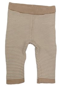 Bílo-pudrové pruhované pletené tepláky F&F