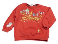 Červená mikina s Disney postavičkami Disney