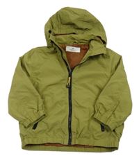 Khaki šusťáková jarní bunda s kapucí H&M