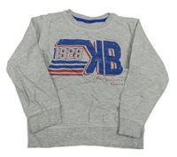 Šedá melírovaná lehká mikina s nápisem 