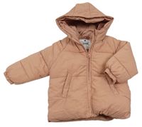 Starorůžová šusťáková zimní bunda s kapucí F&F