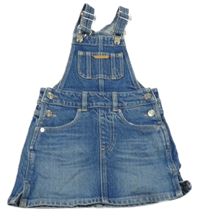 Modré laclové riflové šaty s kapsami