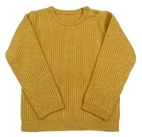 Okrový žebrovaný svetr George