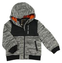 Šedo-černá melírovaná propínací bundomikina s kapucí C&A