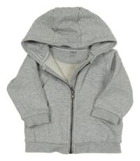 Šedá melírovaná propínací mikina s kapucí M&S