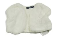 Bílé kožešinové podšité bolerko 