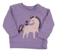 Fialová mikina s koníkem 