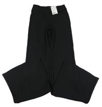 Nové - černé žebrované flare tepláky H&M
