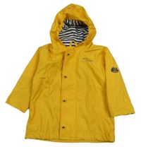 Žlutá nepromokavá jarní bunda s kapucí 