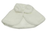 Bílá kožešinová podšitá pelerína shein