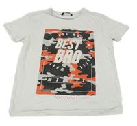 Bílé tričko s army potiskem a nápisem George