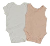2x body - bílé + světlerůžové 