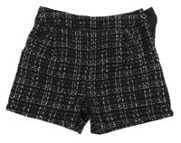 Černo-zlaté vzorované vlněné podšité kraťasy Next